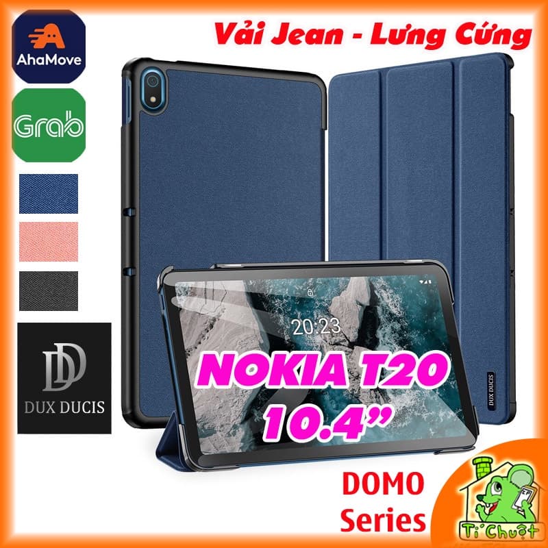 [Chính Hãng DUX DUCIS] Bao Da MTB NOKIA T20 10.4" DOMO Series Lưng Cứng Vải Jean