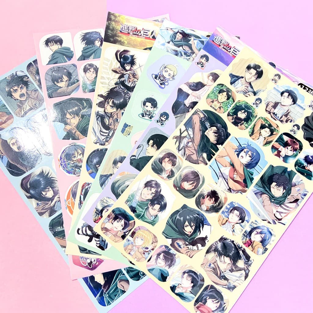 Ảnh dán sticker in hình ATTACK ON TITAN ĐẠI CHIẾN TITAN anime chibi trang trí xinh xắn