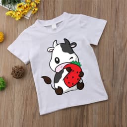Áo Thun In Hình Bò Sữa Cho Bé Trai Bé Gái Cực Cute 5