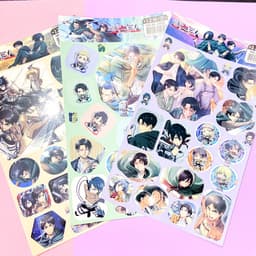 ( 12 tấm ) Ảnh dán sticker in hình ATTACK ON TITAN ĐẠI CHIẾN TITAN anime chibi trang trí xinh xắn 3