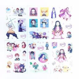 Ảnh dán 6 tấm sticker Kimetsu no Yaiba Thanh gươm diệt quỷ quà tặng xinh xắn anime chibi 1