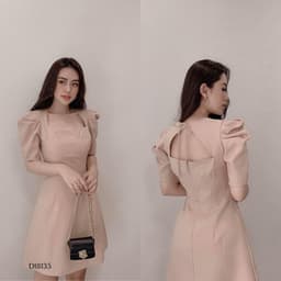 [Xả kho nghỉ bán] Đầm Nữ Dáng Xoè Tay Phồng Hở Lưng - Váy Nữ Thiết Kế CutOut Lưng [Hàng Thiết Kế Lahoute] 1