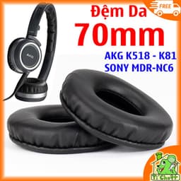 [1 Cặp] Đệm Da Mút Bọc Tai Nghe Tròn 70mm 7cm Headphones Chụp Tai 7 cm 70 mm Dày 2cm 1