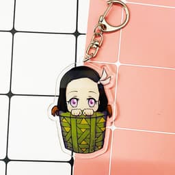 (mua 1 tặng 1) ( Mica trong acrylic ) Móc khóa Kimetsu no Yaiba Thanh gươm diệt quỷ Nezuko anime chibi 6