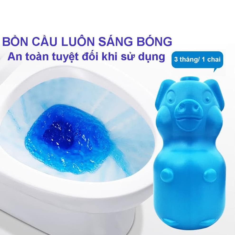 Lọ Bột Thả Bồn Cầu Hình Gấu Diệt Khuẩn Khử Mùi Hôi Tạo Nước Màu Xanh Chống Ố Vàng ToiLet