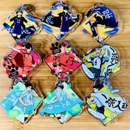(Mua 1 tặng 1) Móc khóa in hình HAIKYUU!! VUA BÓNG CHUYỀN ver HÌNH THOI anime chibi Mica trong acrylic 1