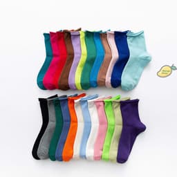 Tất len gân ngắn xoăn nhẹ ( tất len gân trên mắt cá chân pastel ) 9