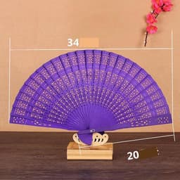 Quạt gỗ cổ trang nhiều màu xếp cầm tay phong cách Trung Quốc 6