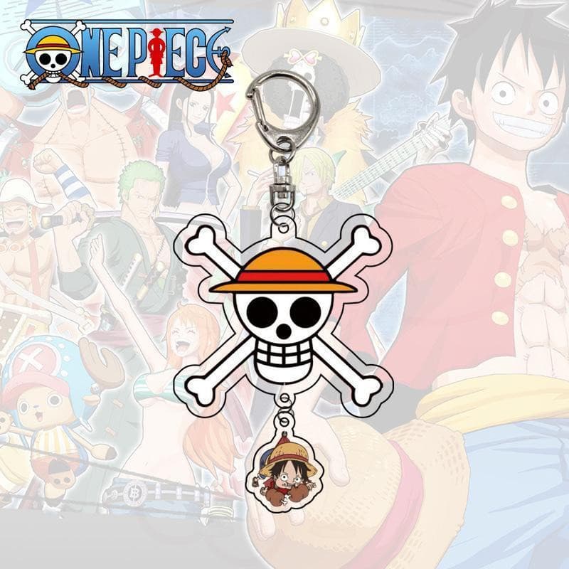 (mua 1 tặng 1) (new) Móc khóa One Piece ver TREO CHIBI mica 2 mảnh anime chibi Đảo hải tặc mẫu mới về