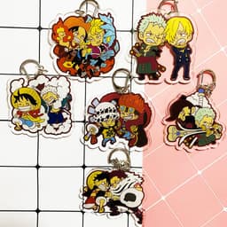 (mua 1 tặng 1) ( Mica ) Móc khóa One Piece Đảo Hải Tặc ver đồng chí quà tặng dễ thương anime chibi 1