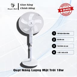 Quạt năng lượng mặt trời, quạt tích điện năng lượng mặt trời Chính Hãng Mayor Wolf 18w 2