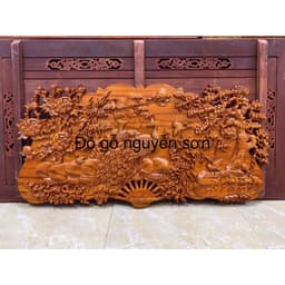 Tranh quạt phu thê viên mãn sơn pu cao cấp 1