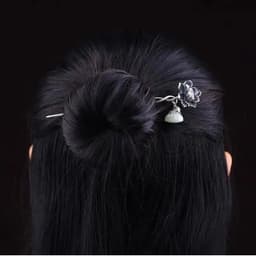 TRÂM CÀI TÓC CỔ PHONG HOA SEN gắn ngó xanh - Phụ Kiện Cosplay Hán Phục Đường Phong Tinh Xảo 4