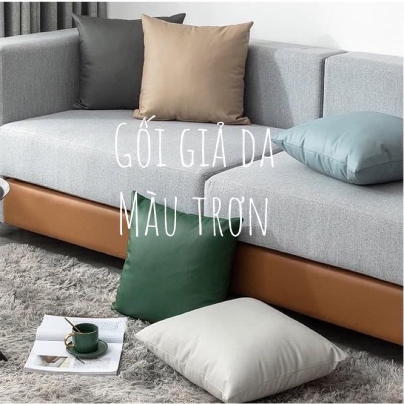 Gối tựa lưng phong cách Châu Âu chất liệu Simili đơn sắc sang trọng giả da Limiho Shop