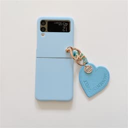 [CÓ SẴN] Ốp Samsung Z Flip 3 - ZFlip 3 - ZFlip3 5G màu pastel ngọt ngào kèm bộ charm treo tim dễ thương cute 4