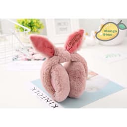 Bịt tai nữ lót lông GẤP GỌN cute kèm nơ tai thỏ ( Trùm chụp tai lót lông mùa đông có thể cụp gọn ) 3