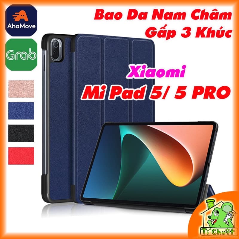 [Ảnh Thật] Bao Da MTB Xia0mi Mi Pad 5/ 5 PRO 11" 2021 Gấp 3 Khúc Lưng Cứng Có Nam Châm