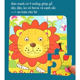 Combo 10 Đồ Chơi Xếp Hình Lắp Ráp Tranh Ghép Gỗ 9 Mảnh Nhiều Chủ Đề Size 15*15cm (Giao Ngẫu Nhiên Không Trùng) 2