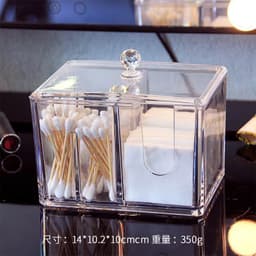 Hộp đựng bông tẩy trang và tăm bông bằng mica trong suốt cao cấp , hộp đựng trang sức tiện lợi 5