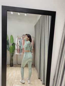 Đồ tập gym , bộ đồ tập thể thao nữ dài tay xanh mint Gymshark 5
