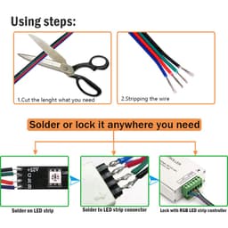 DÂY ĐIỆN 4 LÕI MẠ THIẾC SM4PIN DÀNH CHO LED RGB 7 MÀU VÀ LED FULL MÀU 4PIN 7