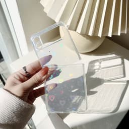 [CÓ SẴN] Ốp Samsung Z Flip 3 - ZFlip 3 - ZFlip3 5G nhựa cứng in tim cầu vồng kèm dây ngọc 7