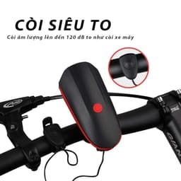 Đèn xe đạp có còi pin sạc usb đèn pha Led  chống nước, đèn trước siêu sáng có 5 chế độ thuyr 4