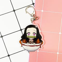 (mua 1 tặng 1) ( Mica ) Móc khóa Kimetsu no Yaiba Thanh gươm diệt quỷ ver ăn quà tặng dễ thương anime chibi 5