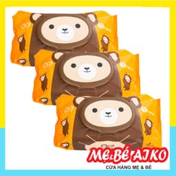 [Combo 3 gói] Khăn Ướt Khăn Mùi Cao Cấp Agi 100 tờ/bịch Hình Con Gấu 1