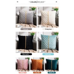 Gối tựa lưng sofa cao cấp GÂN RUY BĂNG chất liệu nhung lụa LiMinHo Shop 4