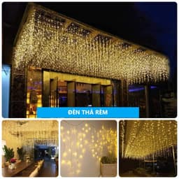 ''Đèn Rèm'' /6M thả 60cm/24 sợi Led Rủ  Trang Trí Ngoài Trời Trang Trí Nhà Cửa ''TH'' 5