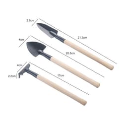 Bộ 3 dụng cụ làm vườn tiện dụng size mini có tay cầm bằng gỗ 2