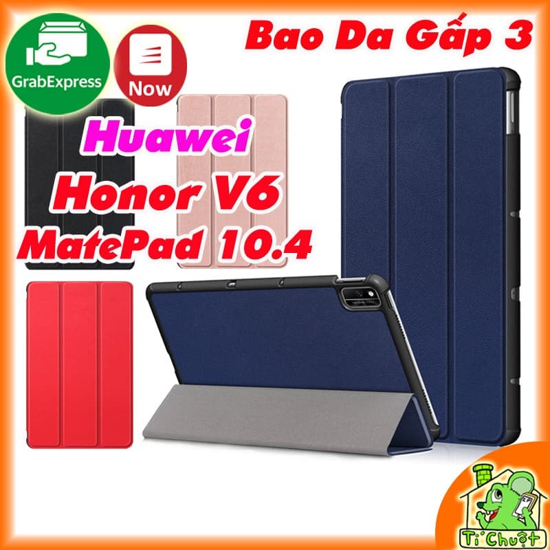[Ảnh Thật] Bao Da MTB Huawei MatePad 10.4 2020/2022 / HONOR V6 10.4" Gấp 3 Khúc Lưng Cứng Có Nam Châm