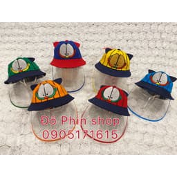 [Bé 0-2 tuổi] Mũ vành bucket hình mèo chống giọt bắn cho trẻ em, vòng đầu 48cm, tấm chắn có thể tháo rời 9