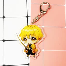Mua 1 tặng 1 ( Mica trong acrylic ) Móc khóa Kimetsu no Yaiba Thanh gươm diệt quỷ Zenitsu anime chibi 5