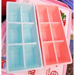 khay làm đá 6 viên to tiện lợi, khuôn làm đá nhựa nhựa dẻo cao cấp 6961 3