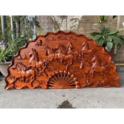 Tranh Quạt Mã Đáo Thành Công Gỗ Hương TReo Tường KÍCH THƯỚC 60*120cm 2