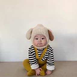 Mũ Lông Cừu Tai Thỏ Trùm Đầu Cho Bé Trai, Bé Gái 1-4Y Siêu Xinh, Chất Len Mềm Mịn Giữ Ấm Tốt 5
