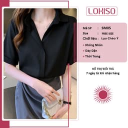 Áo sơ mi nữ kiểu tay ngắn form rộng công sở LOKISO SM05 2