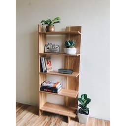 [ Freeship ] Kệ Sách Gỗ 5 Tầng - Kệ gỗ góc tường 3