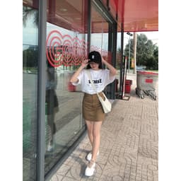Chân Váy kaki nữ bassic form A lưng cao có quần trong m506 8