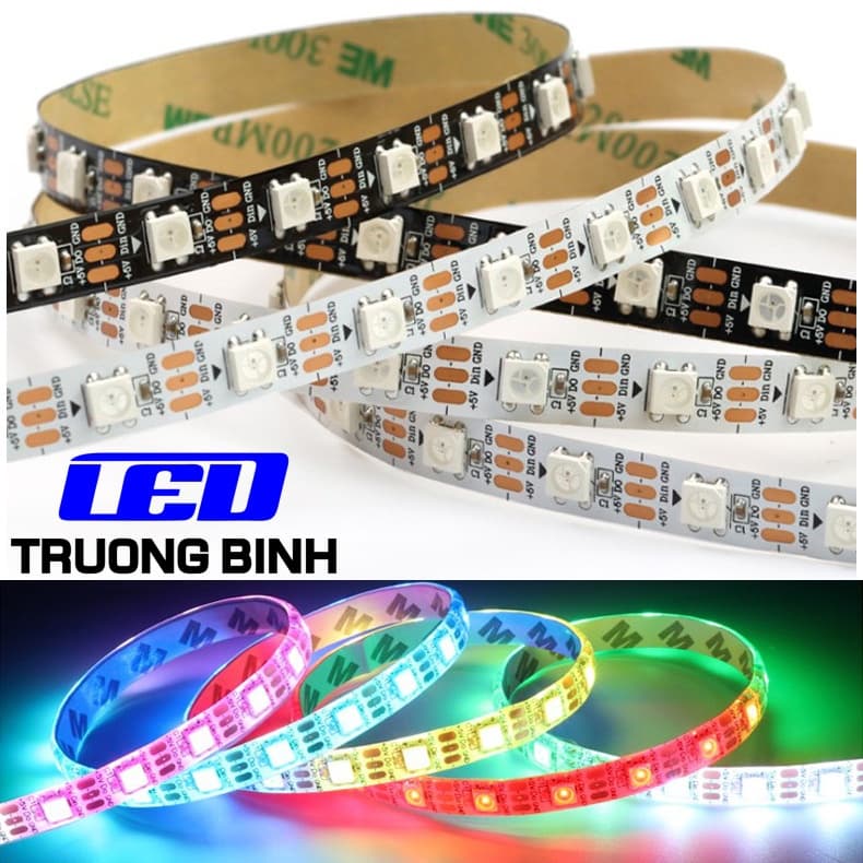 ĐÈN LED FULL MÀU NEOPIXEL ARGB WS2812B 60LED/MÉT CUỘN 5 MÉT ĐIỆN ÁP 5V