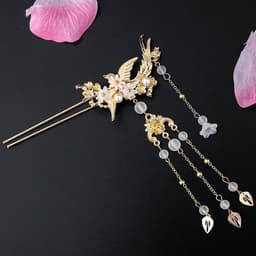 Trâm Phượng hoàng dục hỏa Công xanh thiết kế sang trọng phụ kiện cài tóc cô dâu 3