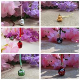 Móc treo lục lạc nhiều hình xinh xắn THỎ TRẮNG DARUMA LỢN ĐẤT HOA ĐÀO BÚP BÊ NHẬT trang trí trưng bày đẹp 1