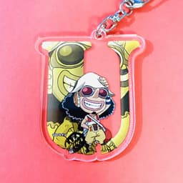 (mua 1 tặng 1) Móc khóa mica in hình ONE PIECE ĐẢO HẢI TẶC ver CHỮ CÁI hình in 2 mặt 4