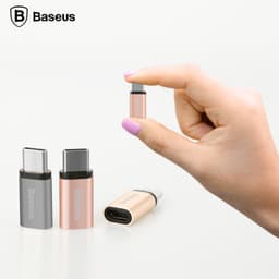 Đầu Chuyển Cổng Type-C Cái qua Cổng MicroUSB Cái - BASEUS MicroUSB to Type-C Adapter Biến Cáp MicroUSB thành cáp USB-C 3