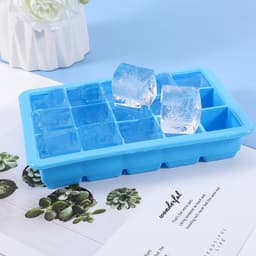 Khuôn làm đá, khay đá lạnh có nắp đậy chất liệu silicon an toàn tiện lợi bền bỉ 6