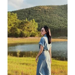 Váy Jeans dáng dài chữ A phong cách ulzzang | (ảnh thật shop chụp) 9