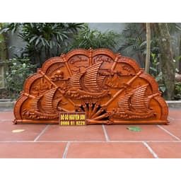 Tranh Quạt Thuận Buồm Xuôi Gió Gỗ Hương kích thước 60*120cm,ván 5cm 1