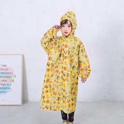 [Tặng túi đựng] Áo mưa bít hai bên không xẻ tà, chất liệu vải dù dày dặn không thấm nước cho bé 4 đến 12 tuổi 2